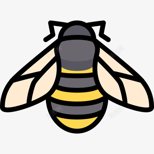 蜜蜂动物25线形颜色图标svg_新图网 https://ixintu.com 动物25 线形颜色 蜜蜂