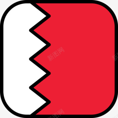 巴林国旗收藏6圆形方形图标图标
