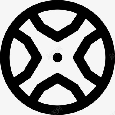 合金车轮汽车零件轮廓图标图标