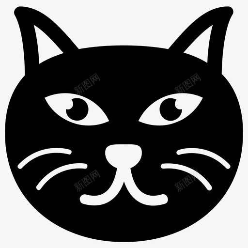 可爱的猫卡通动物卡通猫图标svg_新图网 https://ixintu.com 卡通动物 卡通猫 可爱卡通 可爱猫脸字形图标 可爱的猫 猫脸 猫表情