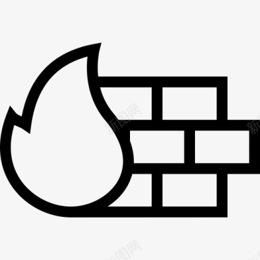 防火墙商业和搜索引擎优化2线性图标图标