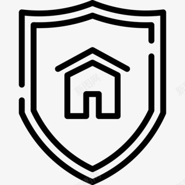 Shield房地产22线性图标图标