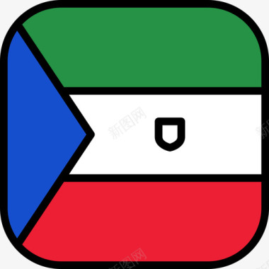 赤道几内亚旗帜收藏6圆形方形图标图标