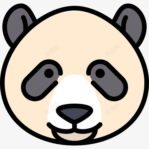 熊猫熊动物25线性颜色图标svg_新图网 https://ixintu.com 动物25 熊猫熊 线性颜色