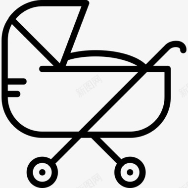 婴儿推车婴儿12岁直线型图标图标