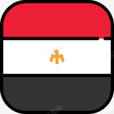 埃及国旗收藏6圆形方形图标图标