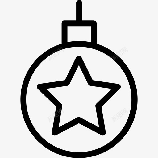 圣诞饰品圣诞元素2直线型图标svg_新图网 https://ixintu.com 圣诞元素2 圣诞饰品 直线型