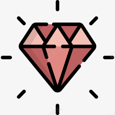 钻石珠宝4线性颜色图标图标