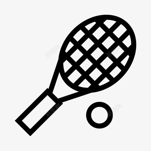 网球拍游戏运动图标svg_新图网 https://ixintu.com 游戏 网球拍 运动