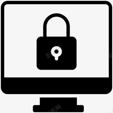 计算机锁计算机密码计算机安全图标图标