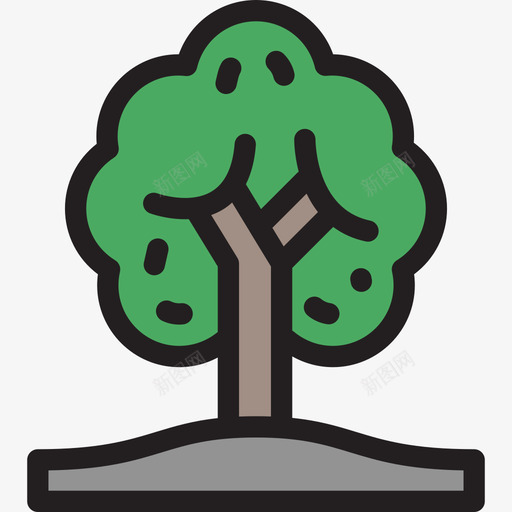 树木生态与自然3线条色彩图标svg_新图网 https://ixintu.com 树木 生态与自然3 线条色彩