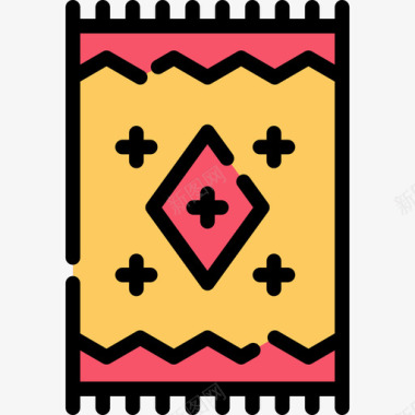 地毯墨西哥线性颜色图标图标