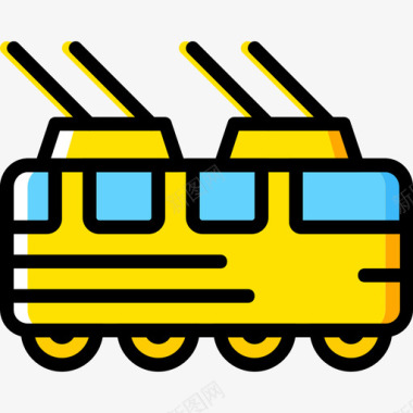 有轨电车运输4黄色图标图标