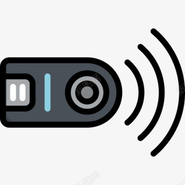 相机遥控器摄影元件3线性颜色图标图标