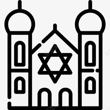 犹太教堂宗教12直系图标图标