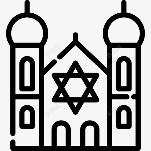 犹太教堂宗教12直系图标svg_新图网 https://ixintu.com 宗教12 犹太教堂 直系