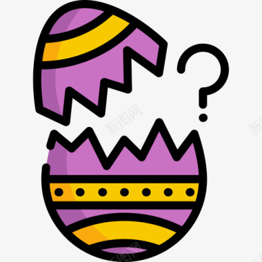 复活节彩蛋复活节8线形颜色图标图标
