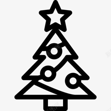 圣诞树假日2直线型图标图标