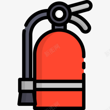 灭火器加油站线型颜色图标图标