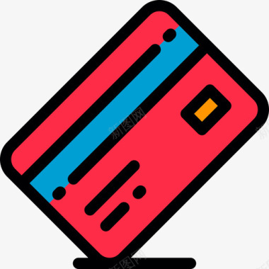 信用卡购物11线性颜色图标图标