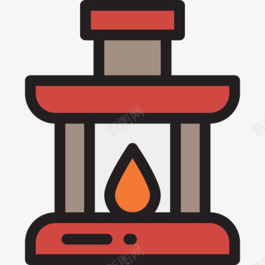 壁炉圣诞36线性颜色图标图标
