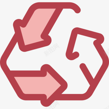 回收生态与自然7红色图标图标