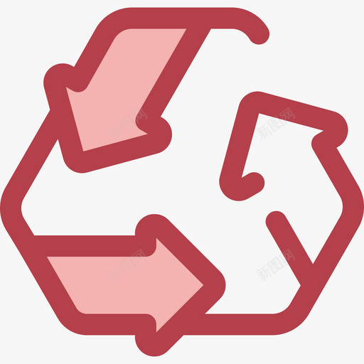 回收生态与自然7红色图标svg_新图网 https://ixintu.com 回收 生态与自然7 红色