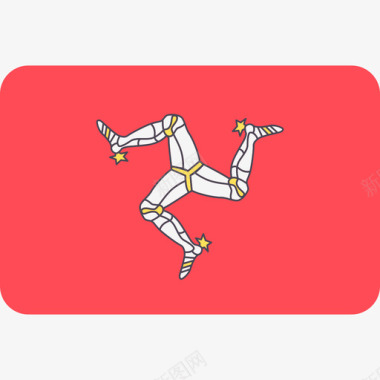 马恩岛国际国旗6圆形矩形图标图标