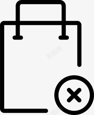 购物袋商务细线图标集购物和商务图标