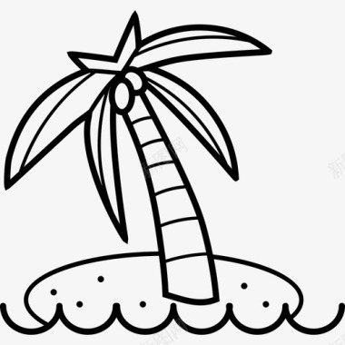 棕榈树假日3手工绘制图标图标