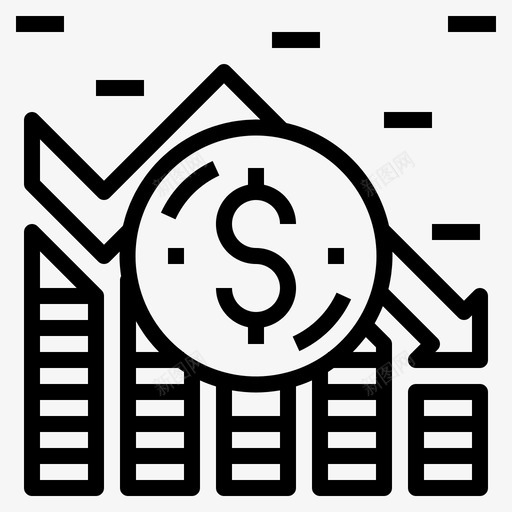 货币价值低减少会计图标svg_新图网 https://ixintu.com 会计 减少 货币价值低