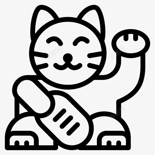 日本猫幸运内子图标svg_新图网 https://ixintu.com 内子 幸运 日本猫 日本轮廓