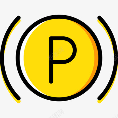 停车场汽车零件黄色图标图标