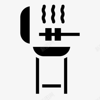 烧烤烹饪烤肉串图标图标