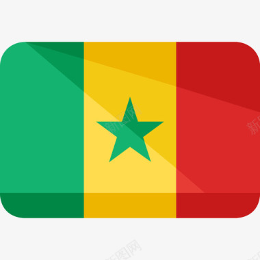 塞内加尔国旗2平坦图标图标