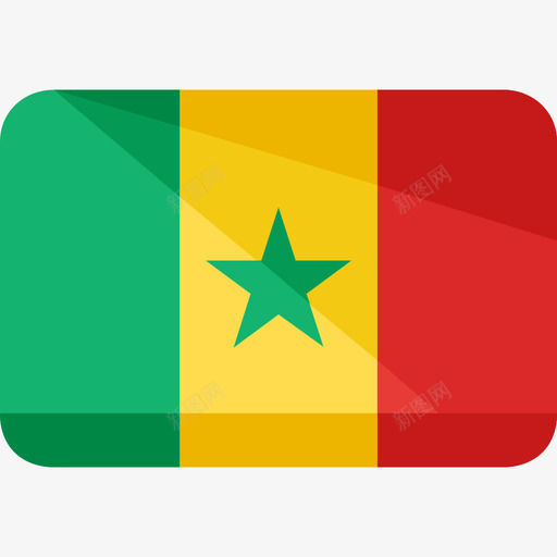 塞内加尔国旗2平坦图标svg_新图网 https://ixintu.com 国旗2 塞内加尔 平坦