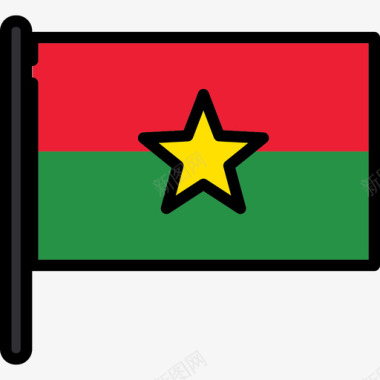 布基纳法索国旗收藏2桅杆图标图标