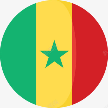 塞内加尔国旗3圆圈平坦图标图标