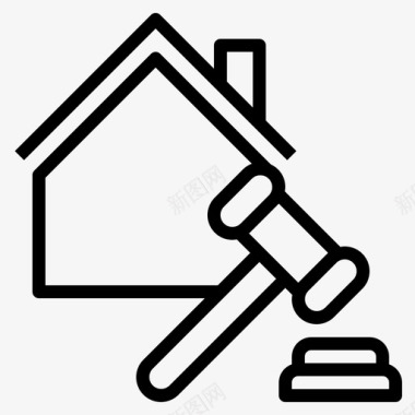 拍卖锤子房子图标图标