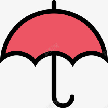 雨伞天气和保险颜色图标图标