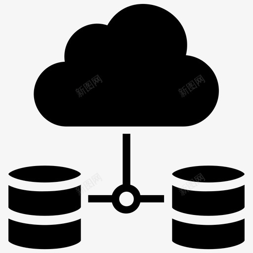 云数据库云计算云托管图标svg_新图网 https://ixintu.com 云存储 云托管 云数据库 云服务器 云计算 数据组织字形图标