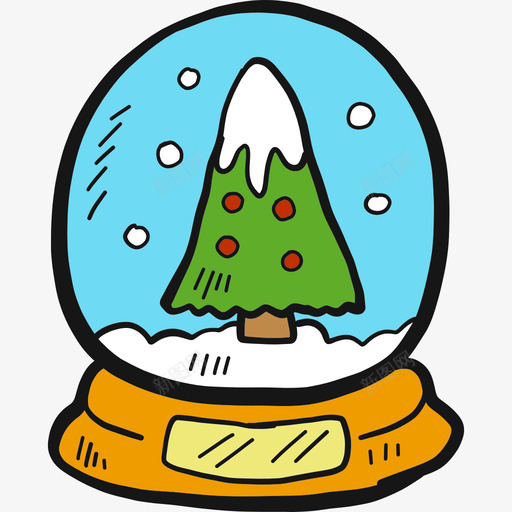 雪球圣诞32彩色图标svg_新图网 https://ixintu.com 圣诞32 彩色 雪球