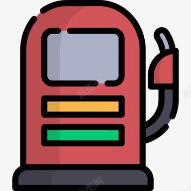 加油站机械元件3线颜色图标图标