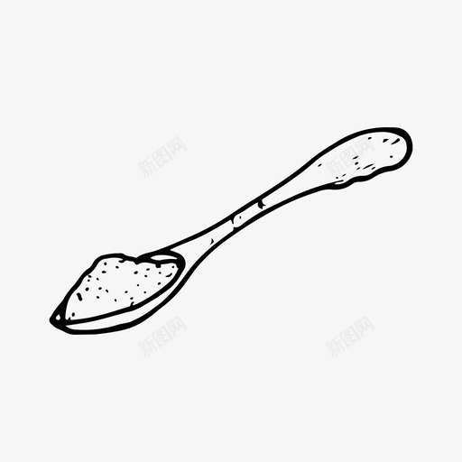 勺子涂鸦盐图标svg_新图网 https://ixintu.com 勺子 手绘 涂鸦 盐 素描 茶匙
