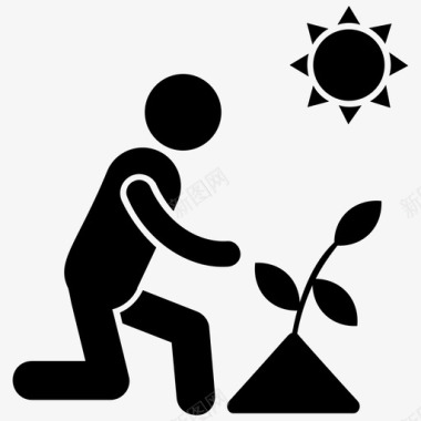 种植种植植物种植草本植物保护图标图标
