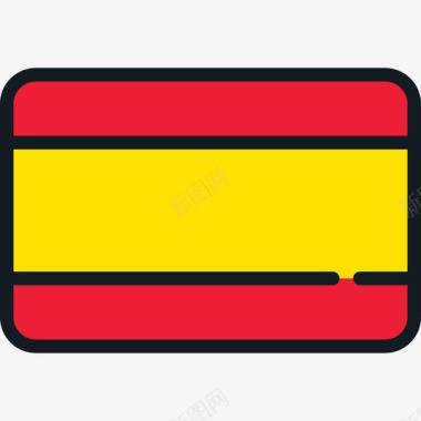 西班牙旗帜系列4圆形矩形图标图标