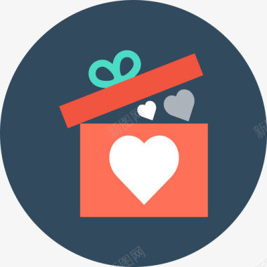 礼物爱情和浪漫6圆形图标图标