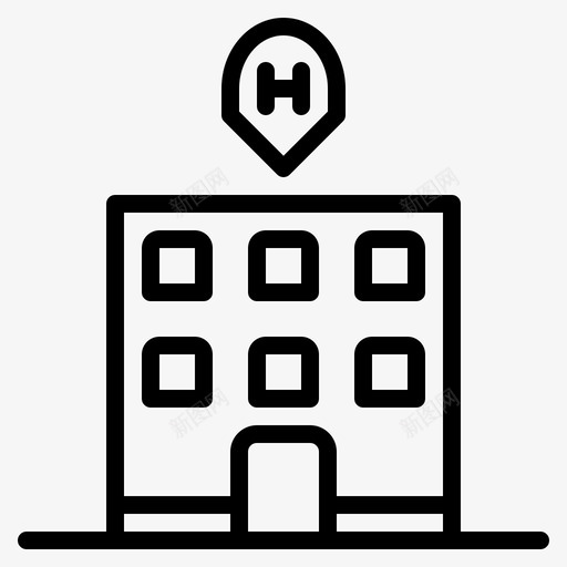 酒店建筑假日图标svg_新图网 https://ixintu.com 假日 城镇 建筑 旅游概要 酒店