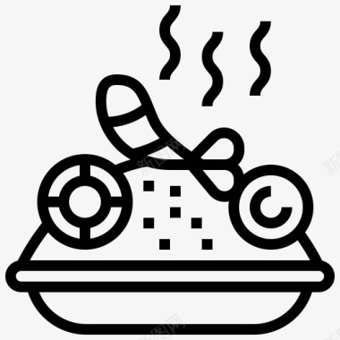 虾仁炒菜食图标图标