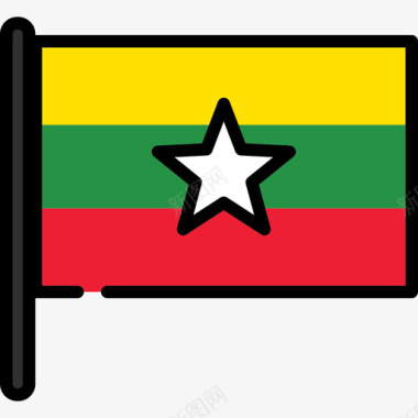 缅甸国旗收藏2号桅杆图标图标